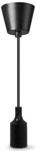 Ledvance - Ljuskrona med textilsladd PENDULUM BELL 1xE27/15W/230V svart
