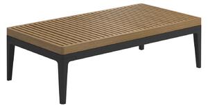 Gloster - Grid Small Coffee Table, Frame Meteor, Teak Top - Soffbord utomhus - Henrik Pedersen - Svart - Metall/Trä