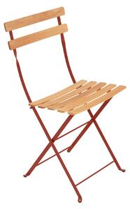 Fermob - Bistro Natural Chair, Red Ochre - Balkong- och caféstolar - Röd - Metall/Trä