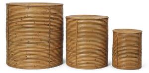 Ferm Living - Column Storage - Set of 3 - Natural Stained - Korgar och lådor - Beige