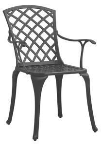 Caféstolar 2 st gjuten aluminium svart - Svart