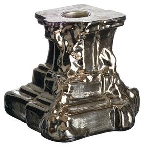 Kosta Boda - Rocky Baroque Candlestick Glossy Glaze 95 mm - Ljusstakar - Hanna Hansdotter - Silver
