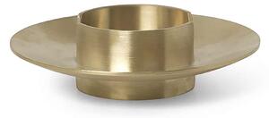 Ferm Living - Block Candle Holder / Brass - Ljusstakar - Guld