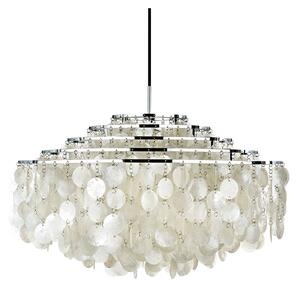Verpan - Fun 11DM Pendant Lamp Chrome - Pendellampor - Verner Panton - Silver,Beige