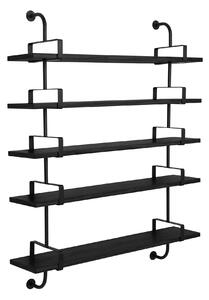 Gubi - Matégot Demon Shelf 5 Svartbetsad ask 155 cm - Vägghyllor - Mathieu Matégot - Svart - Trä