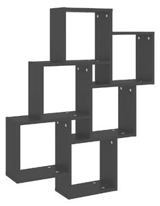 Vägghylla kubformad svart 78x15x93 cm spånskiva - Svart
