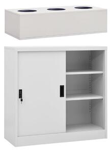 Sliding Door Cabinet with Planter Box - Grå