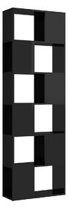 Bokhylla Rumsavdelare svart högglans 60x24x186 cm - Svart högglans