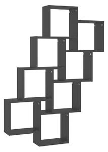 Vägghylla kubformad svart 90x15x119 cm spånskiva - Svart