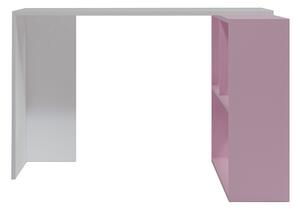 CINALI Skrivbord 120 cm med Förvaring Hyllor Vit/Rosa -