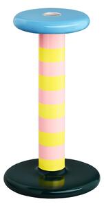 HEM - Pesa Candle Holder High - Pink/Sulfur Yellow Stripe - Ljusstakar - Fabien Cappello - Rosa,Gul