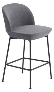 Muuto - Oslo Bar Stool, Ocean 32/Chrome - Barstolar - Anderssen & Voll - Silver,Beige - Metall/Textilmaterial/Skum