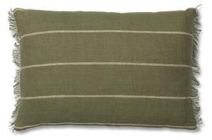 Ferm Living - Calm Cushion Rectangular Olive/Off-White - Prydnadskuddar och kuddfodral - Grön,Vit