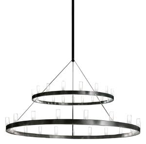 FontanaArte - Chandelier Double Suspension Lamp Large Black - Takkronor - David Chipperfield - Svart