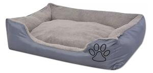 Hundbädd med vadderad kudde storlek M grå - Asfaltsgrå