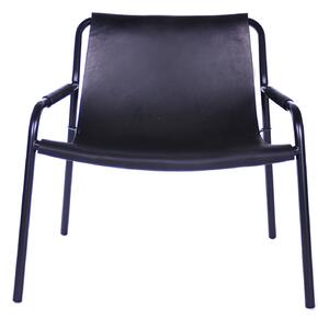 OX Denmarq - September Chair, Black Steel Frame, Leather: Black - Fåtöljer - Dennis Marquart - Svart - Läder/Metall