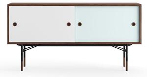 House of Finn Juhl - Sideboard Without Tray Unit, Walnut, White/Light Blue, Black Steel - Skänkar och sideboards - Finn Juhl - Flerfärgad - Metall/Trä