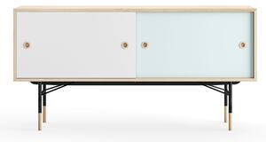 House of Finn Juhl - Sideboard Without Tray Unit, Oak, White/Light Blue, Black Steel - Skänkar och sideboards - Finn Juhl - Flerfärgad - Metall/Trä