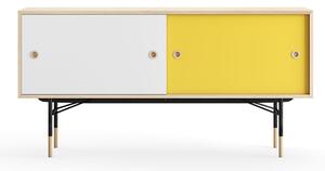 House of Finn Juhl - Sideboard Without Tray Unit, Oak, White/Yellow, Black Steel - Skänkar och sideboards - Finn Juhl - Flerfärgad - Metall/Trä