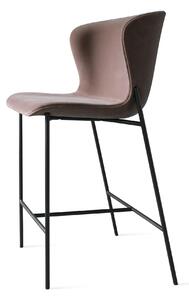 Friends & Founders - Pipe Counter Chair, Black Legs - Fabric Cat. 4 Ritz 4512 - Barstolar - Ida Linea Hildebrand - Brun,Beige - Metall/Textilmaterial