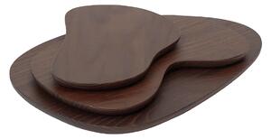 Ferm Living - Cairn Cutting Boards Set Of 3 Dark Brown - Skärbrädor - Träfärgad - Trä