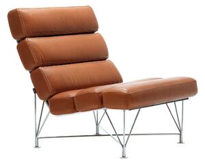 DUX - Spider Chair, Läder Dakota 24 Cognac, vit söm - Fåtöljer - DUX Design Team - Brun - Läder/Naturmaterial/Metall/Plast