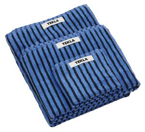 Tekla - Terry Towel - Striped - Blue Black 30x50 - Handdukar och badlakan - Svart,Blå