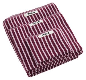 Tekla - Terry Towel - Striped - Red Rose 100x150 - Handdukar och badlakan - Röd