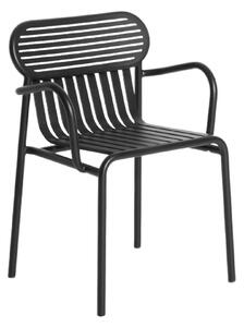 Petite Friture - Week-End Chair With Armrests, Black - Balkong- och caféstolar - Studio Brichet-Ziegler - Svart - Metall