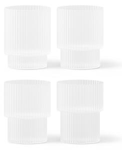 Ferm Living - Ripple Glasses - Set of 4 - Frosted - Dricksglas - Transparent