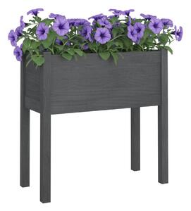 Odlingslåda grå 70x31x70 cm massiv furu - Grå