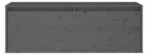 Väggskåp grå 100x30x35 cm massiv furu - Grå