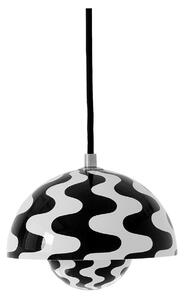 &Tradition - Flowerpot Pendant VP10, Black/White Pattern - Pendellampor - Verner Panton - Svart,Vit