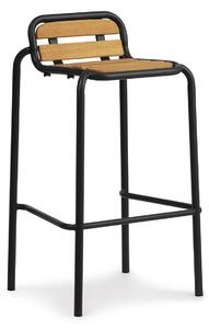 Normann Copenhagen - Vig Barstool Robinia 75 cm - Black - Barstolar utomhus - Simon Legald - Svart - Metall/Trä