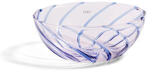 HAY - Spin Bowl Set Of 2 - Light Pink/Blue Stripes - Serveringsskålar - Glas