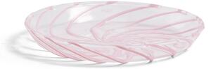 HAY - Spin Saucer Set Of 2 - Clear / Pink Stripes - Assietter - Rosa