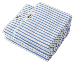 Tekla - Terry handduk coastal blue stripes gästhandduk 30x50cm - Handdukar och badlakan - Vit,Blå