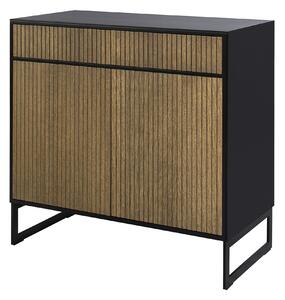 Englesson - Line Skänk Hög 2 Dörrar 6811BW-B Burned Walnut / Black / Black - Skänkar och sideboards - MDF/Metall/Trä