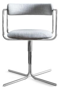 Friends & Founders - FF Chair Swivel Rounded Chrome Frame Loop 031 - Kontorsstolar - Ida Linea Hildebrand - Svart - Metall/Textilmaterial