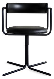 Friends & Founders - FF Chair Swivel Rounded Black Frame Dakar Black 0842 - Kontorsstolar - Ida Linea Hildebrand - Svart - Metall/Textilmaterial