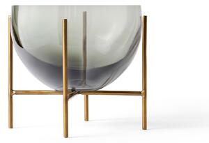 Audo Copenhagen - Echasse serveringsskål Smoke/Brushed Brass Small - Serveringsskålar - Theresa Rand - Glas/Metall