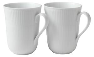 Royal Copenhagen - White Fluted Mugg 36 cl 2 st - Kaffekoppar