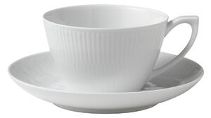 Royal Copenhagen - White Fluted Tekopp & Fat 28 cl - Tekoppar
