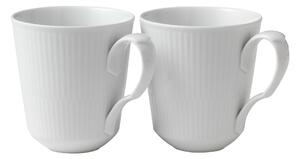 Royal Copenhagen - White Fluted Mugg 38 cl 2 st - Kaffekoppar