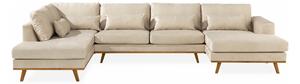 TULSA U-soffa Sammet Beige -