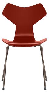 Fritz Hansen - 3130 Grand Prix, Färgad Ask, Venetian Red, Underrede Brown Bronze - Matstolar - Arne Jacobsen