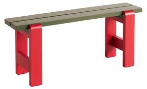 HAY - Weekday Bench Duo / Olive Benchtop / Wine Red Frame - Trädgårdsbänkar - Hannes & Fritz - Röd,Grön - Trä