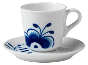 Royal Copenhagen - Blue Fluted Mega Espressokopp Med Fat 9 cl - Espressokoppar - Karen Kjældgård-Larsen
