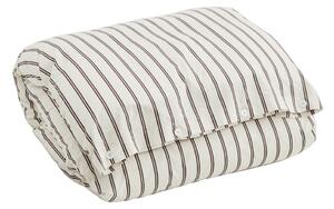 Tekla - Percale stripes double duvet cover 220x220cm hopper stripes - Påslakan - Brun,Vit