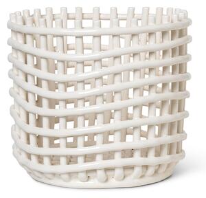 Ferm Living - Ceramic Basket Off White Large - Korgar och lådor - Vit